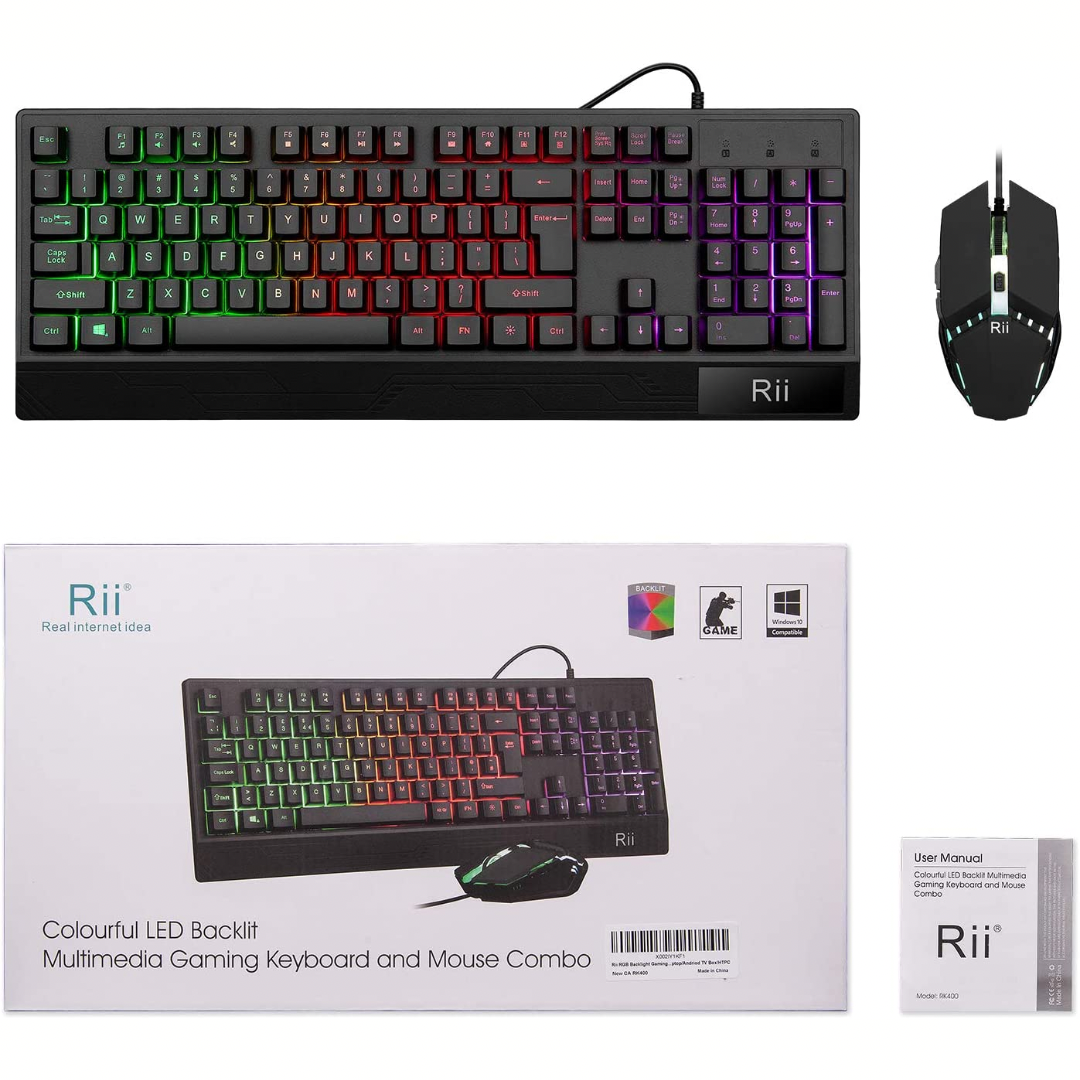 Rii RK400 RGB Gaming Keyboard and Mouse Combo