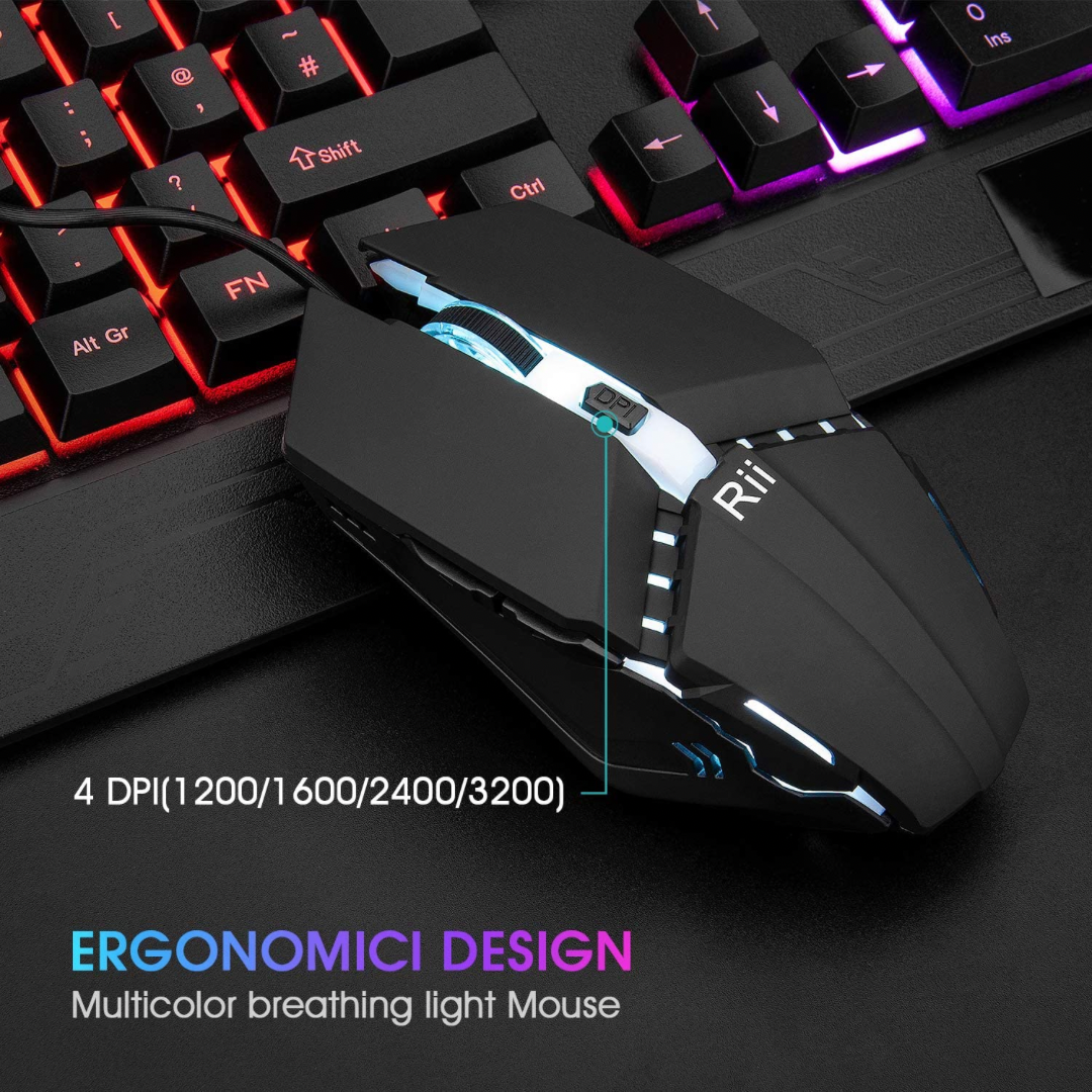 Rii RK400 RGB Gaming Keyboard and Mouse Combo