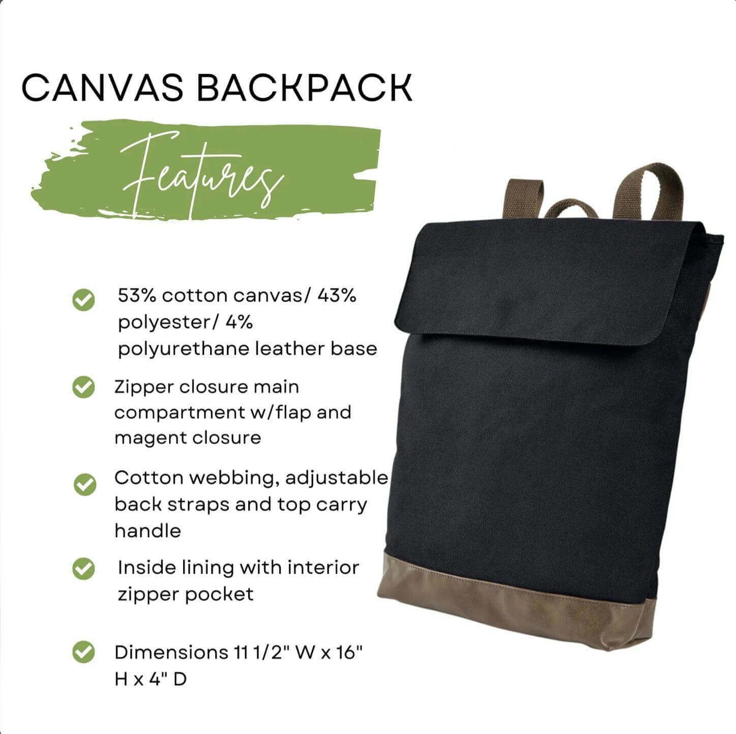 GCBA Large Canvas Backpack