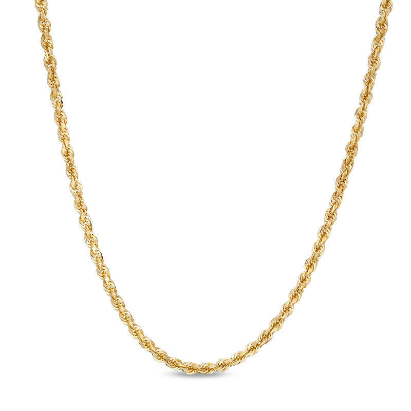 3.0mm Diamond-Cut Glitter Rope Chain Necklace in 10K Gold