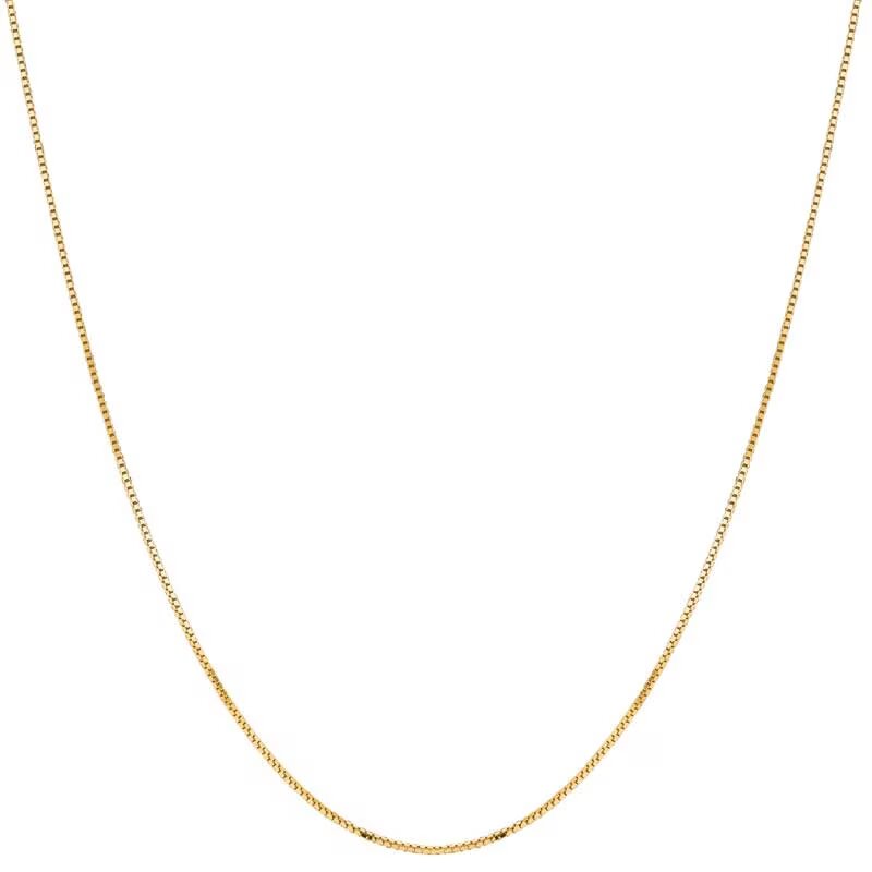 0.6mm Box Chain Necklace in 14K Gold - 18