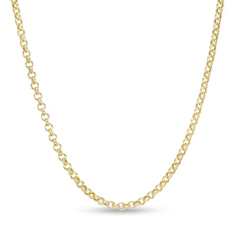 2.3mm Hollow Rolo Chain Necklace in 10K Gold - 16