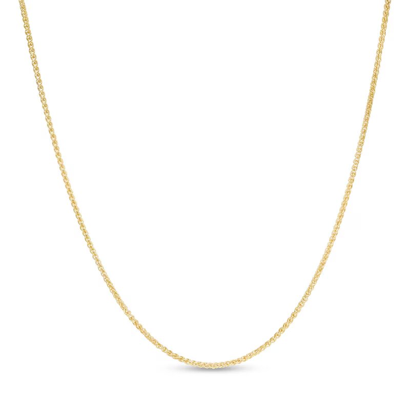 1.0mm Hollow Wheat Chain Necklace in 10K Gold - 18
