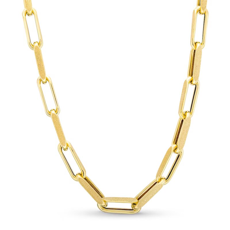 5.0mm Paper Clip Chain Necklace in Hollow 10K Gold - 18