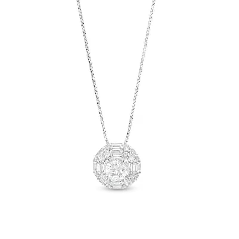 1 CT. T.W. Certified Lab-Created Diamond Double Frame Pendant in 14K White Gold (F/SI2)
