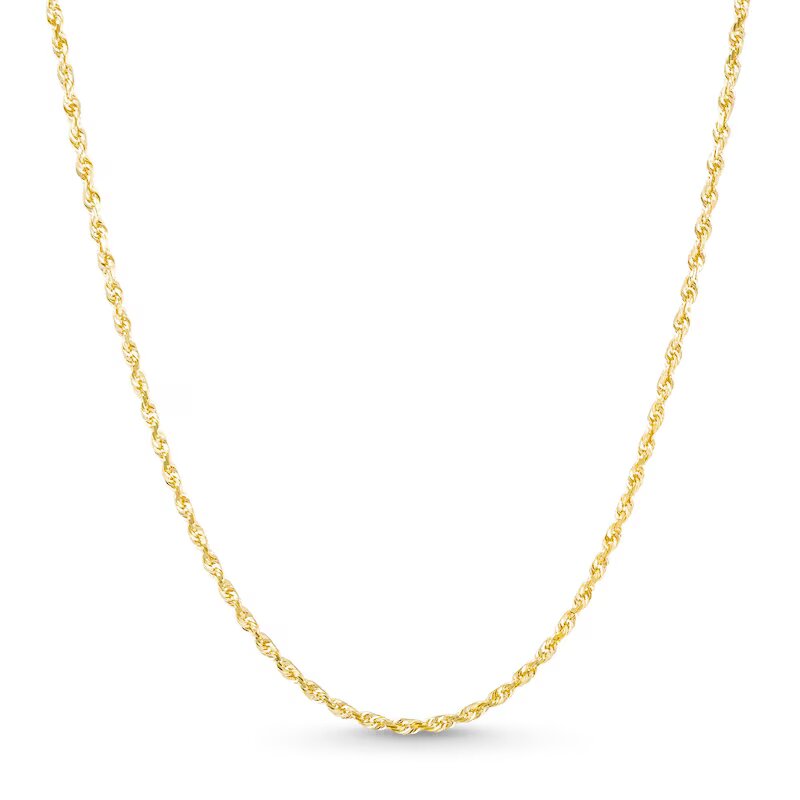 1.6mm Rope Chain Necklace in Solid 14K Gold - 20