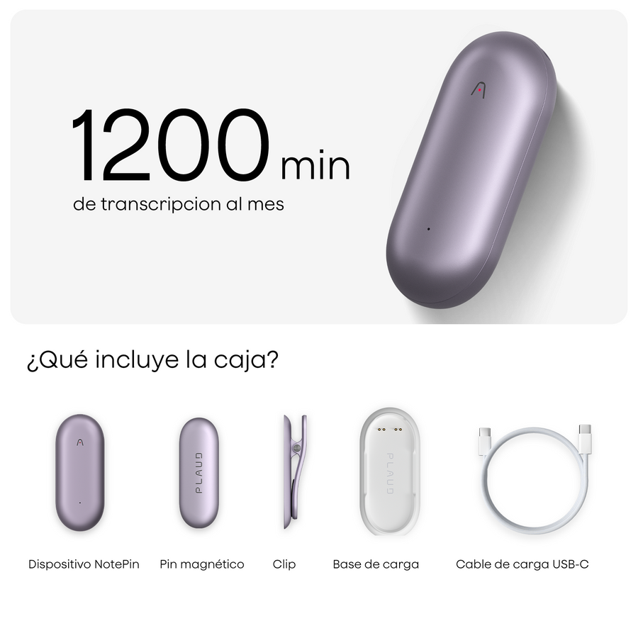 Plaud NotePin y Pro Plan Anual con IA
