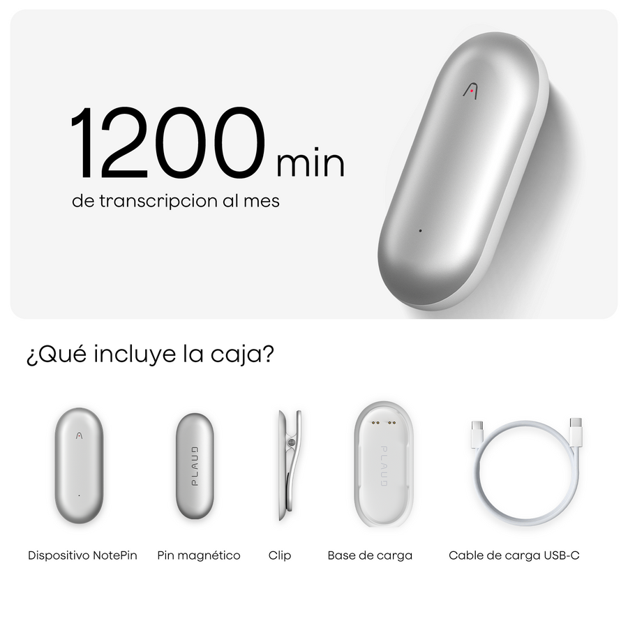 Plaud NotePin y Pro Plan Anual con IA

