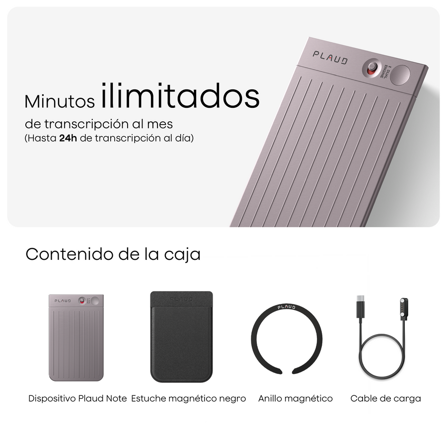 Plaud Note y 2 Suscripción Ilimitado Anual a Plaud AI
