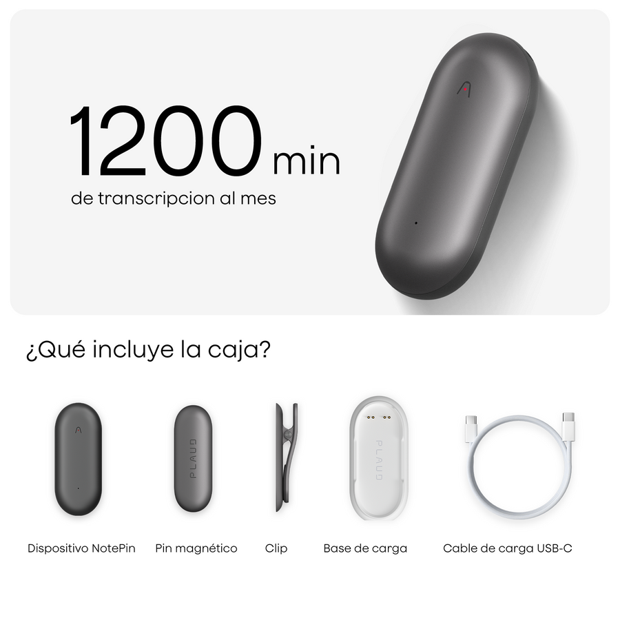 Plaud NotePin y Pro Plan Anual con IA
