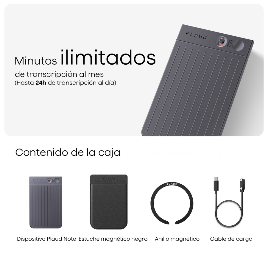 Plaud Note y 2 Suscripción Ilimitado Anual a Plaud AI
