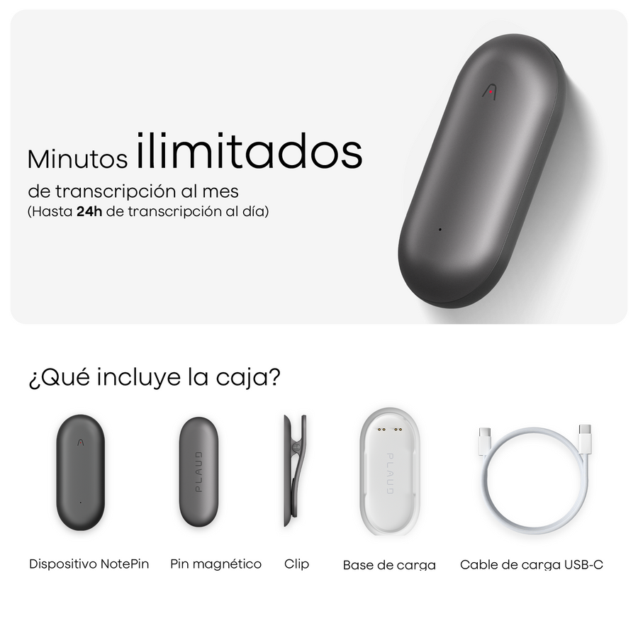 Plaud NotePin & Plan Ilimitado Anual AI

