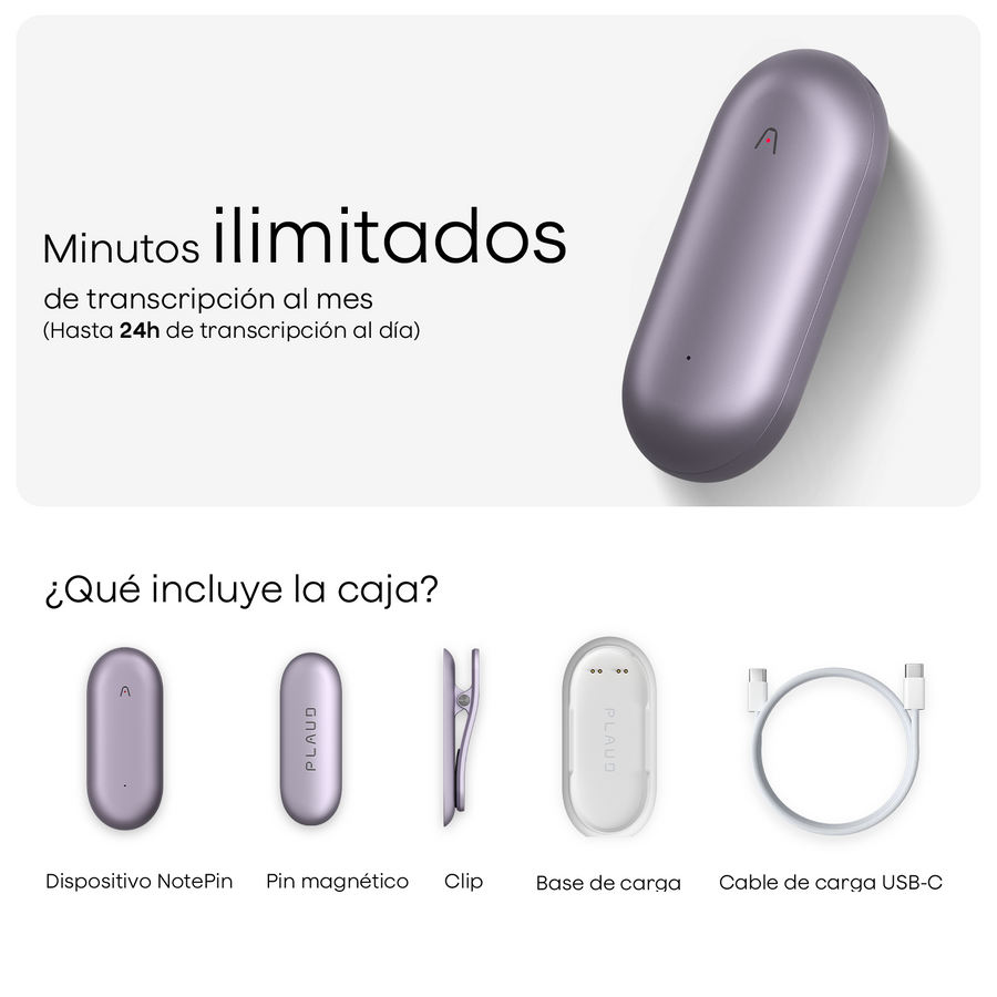 Plaud NotePin & Plan Ilimitado Anual AI
