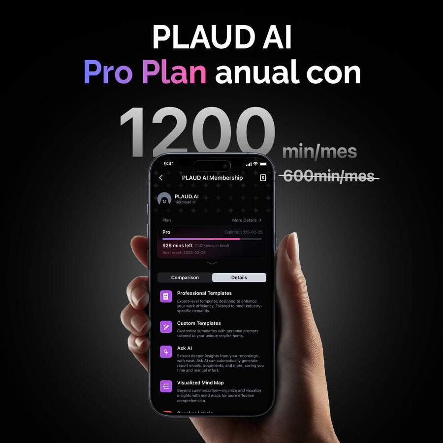 Suscripción Pro Anual a PLAUD AI
