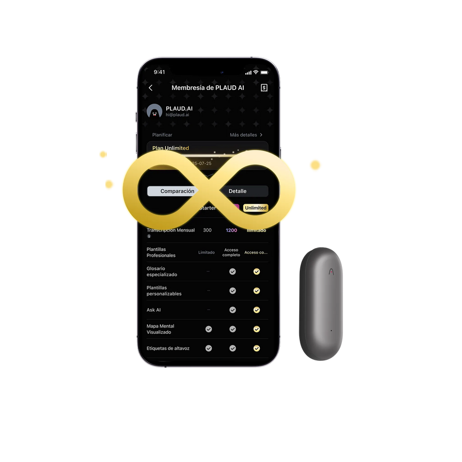 PLAUD NotePin & Plan Ilimitado Anual AI
