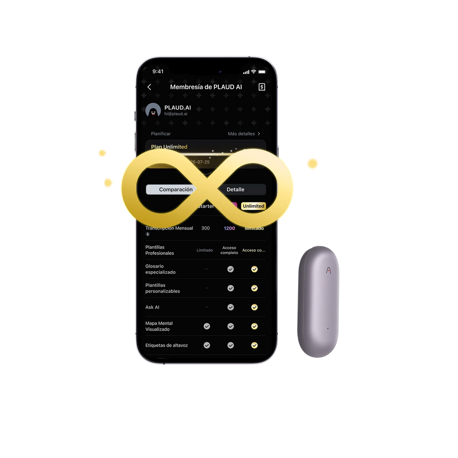 PLAUD NotePin & Plan Ilimitado Anual AI
