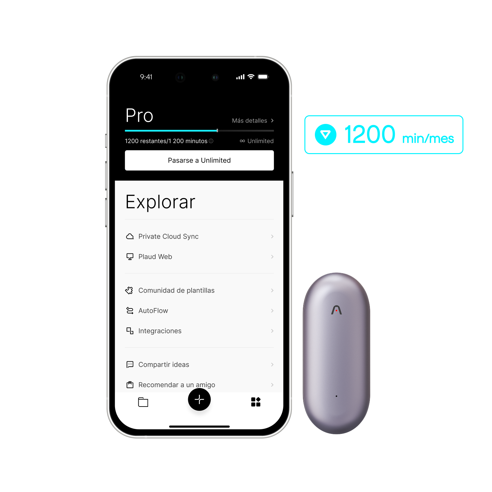 Plaud NotePin y Suscripción Pro Anual a Plaud AI