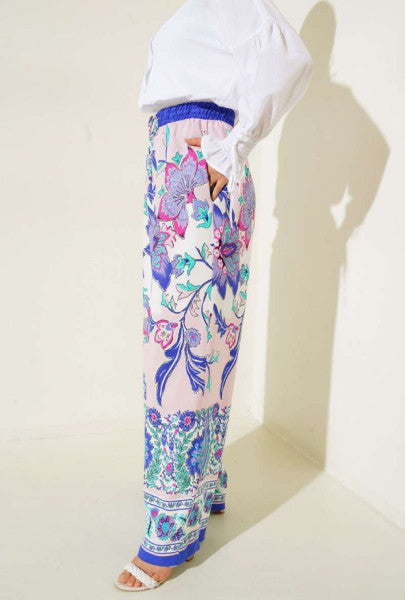 Colorful Patterned Loose Trousers Saks