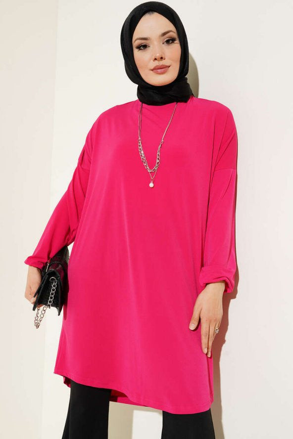 Necklace Loose Tunic Fuchsia