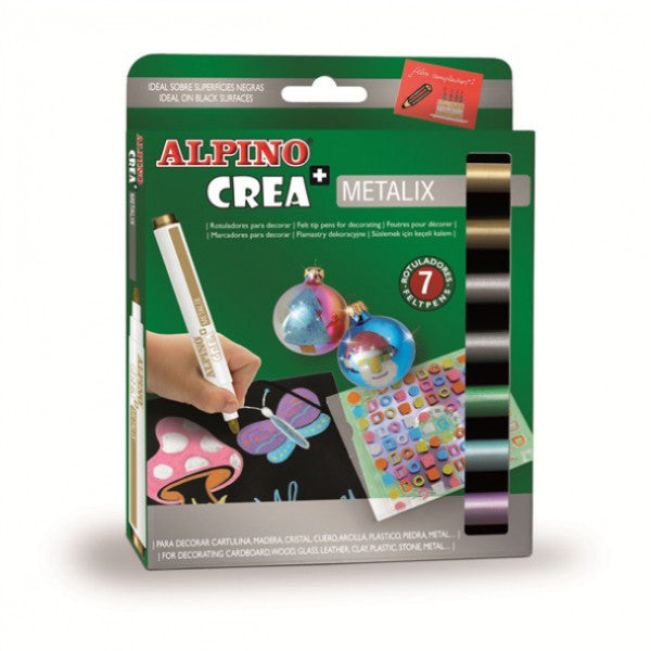 Alpino Felt Paint Pen Metalix 7 Pack Metallic Colors Ar000134