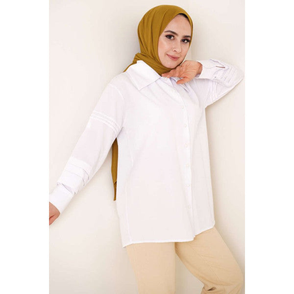 Button-Buttoned Shirt White