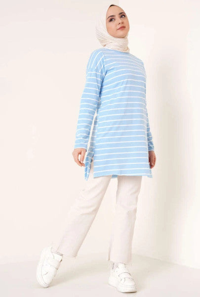 Striped Tunic Baby Blue