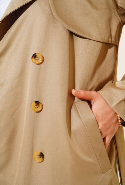 Eight Button Belted Trench Coat Mink