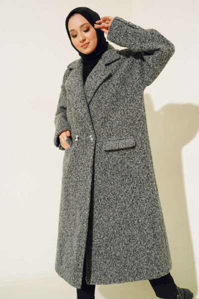 Pocket Flap Curly Coat Gray