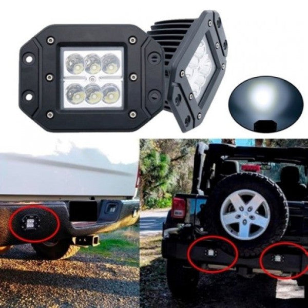 6 Led 18 W White Recessed Cab Lamp Off Road Working Fog Lamp