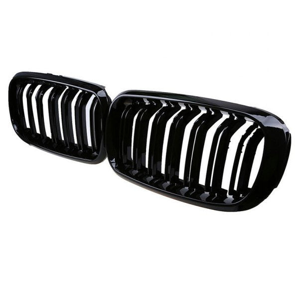 Bright Black Double Strap Shutter Compatible with BMW X5 X6 F15 F16 X5M X6M F85 F86