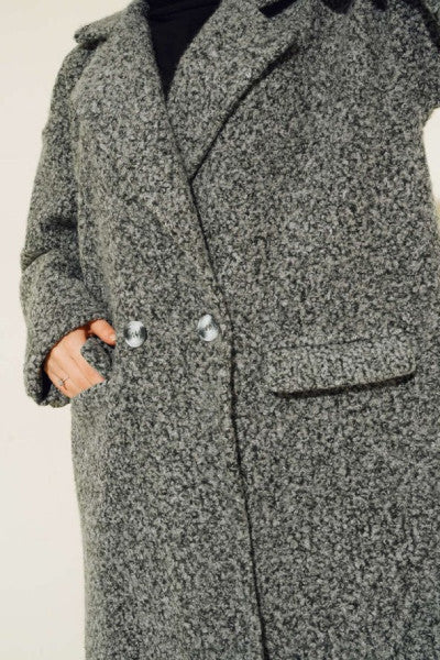 Pocket Flap Curly Coat Gray