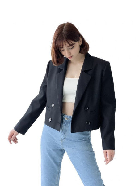 Retrobird Short Blazer Jacket Women Black