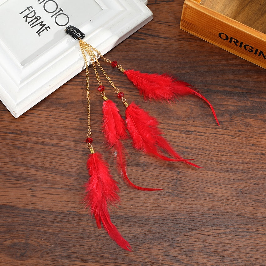 Tassel Feather Hair Combs