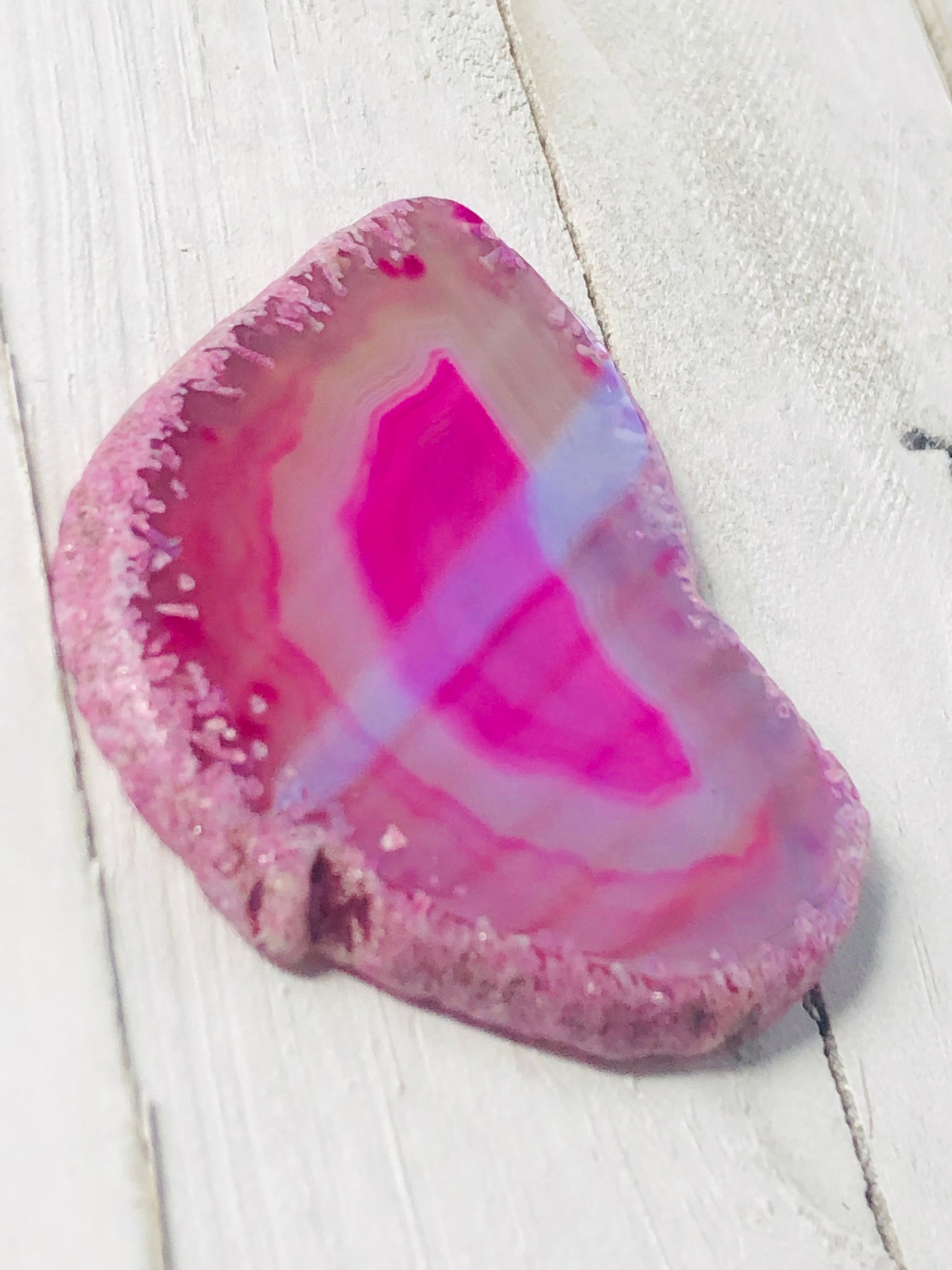 Pink Agate geode slice ?