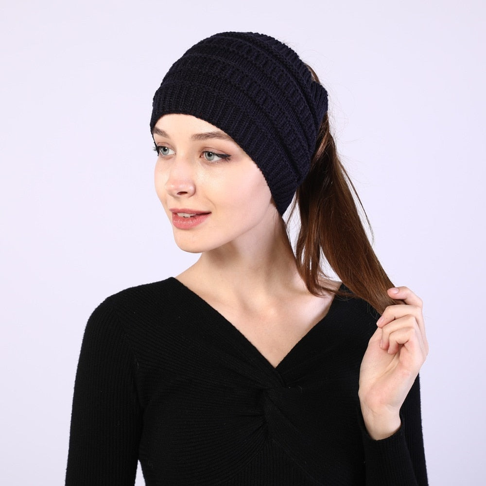 Ponytail Wool Hat