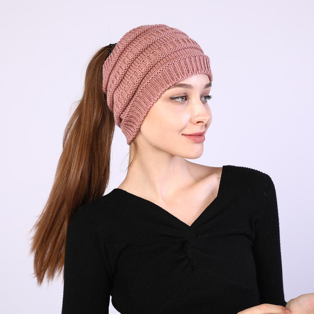 Ponytail Wool Hat