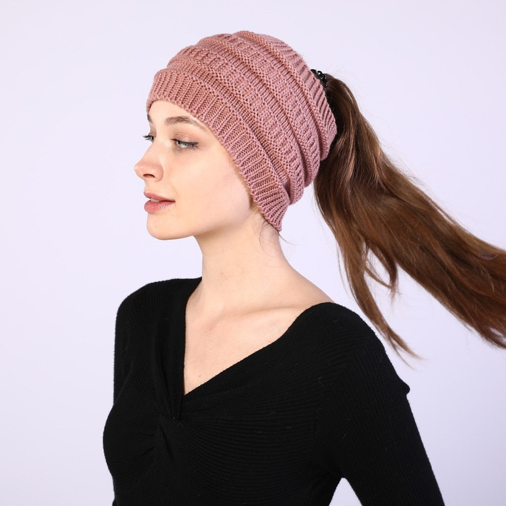 Ponytail Wool Hat