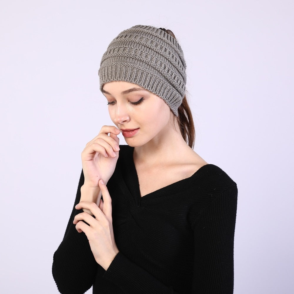 Ponytail Wool Hat