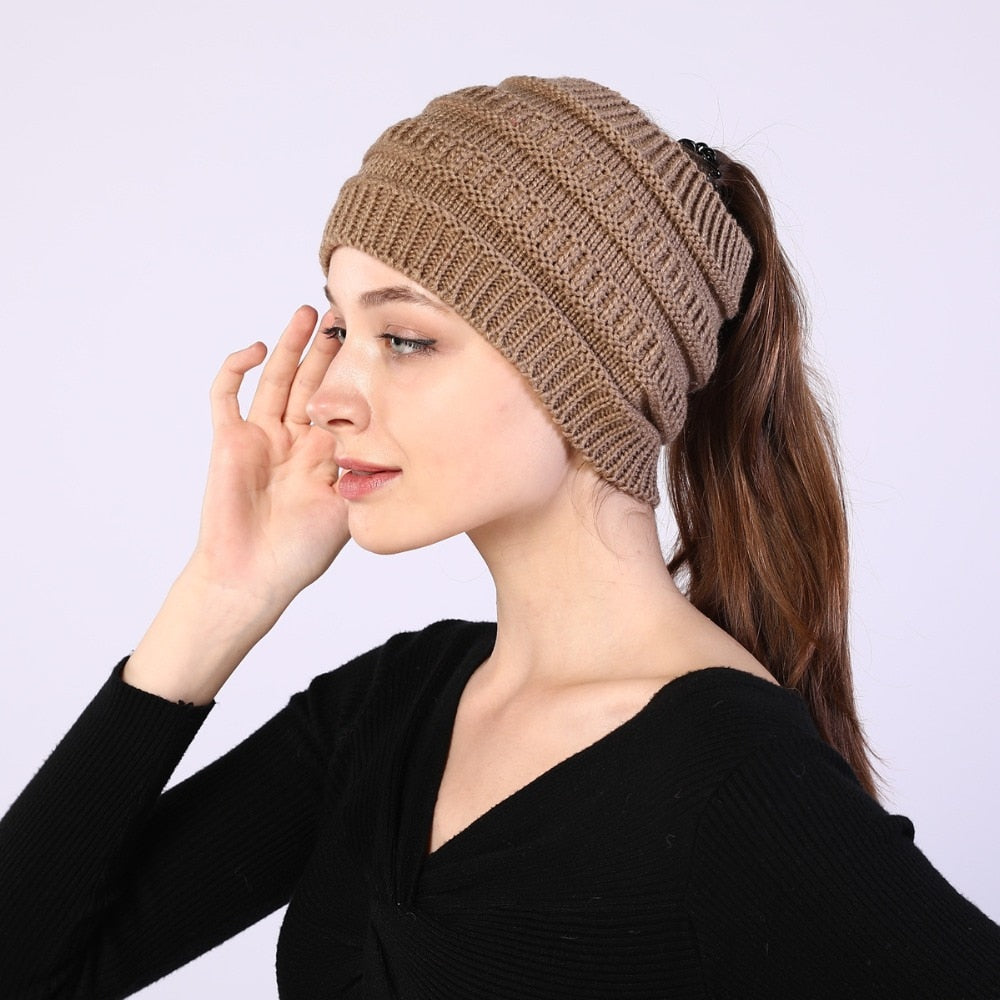 Ponytail Wool Hat