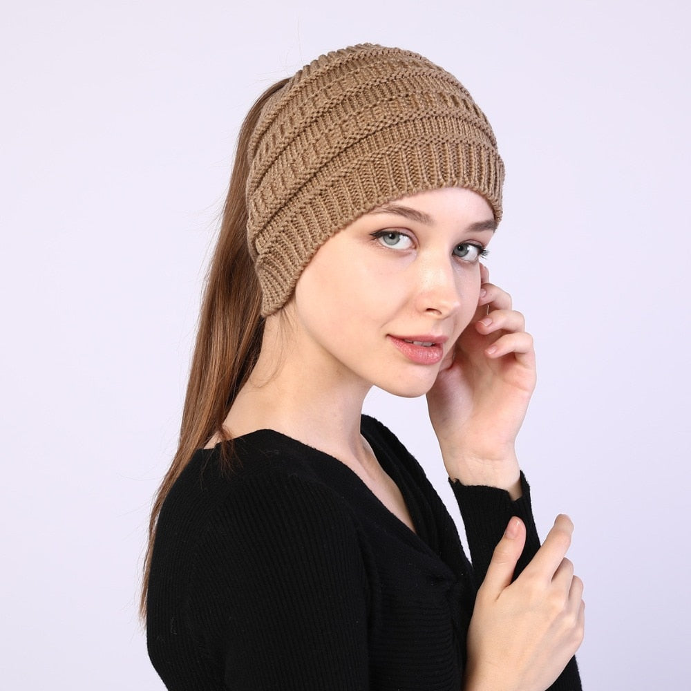 Ponytail Wool Hat