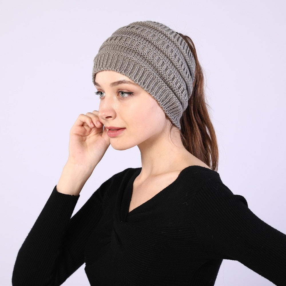 Ponytail Wool Hat