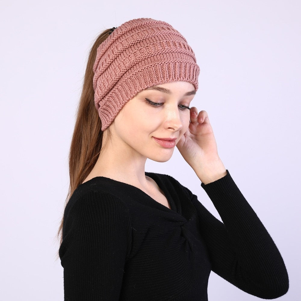 Ponytail Wool Hat