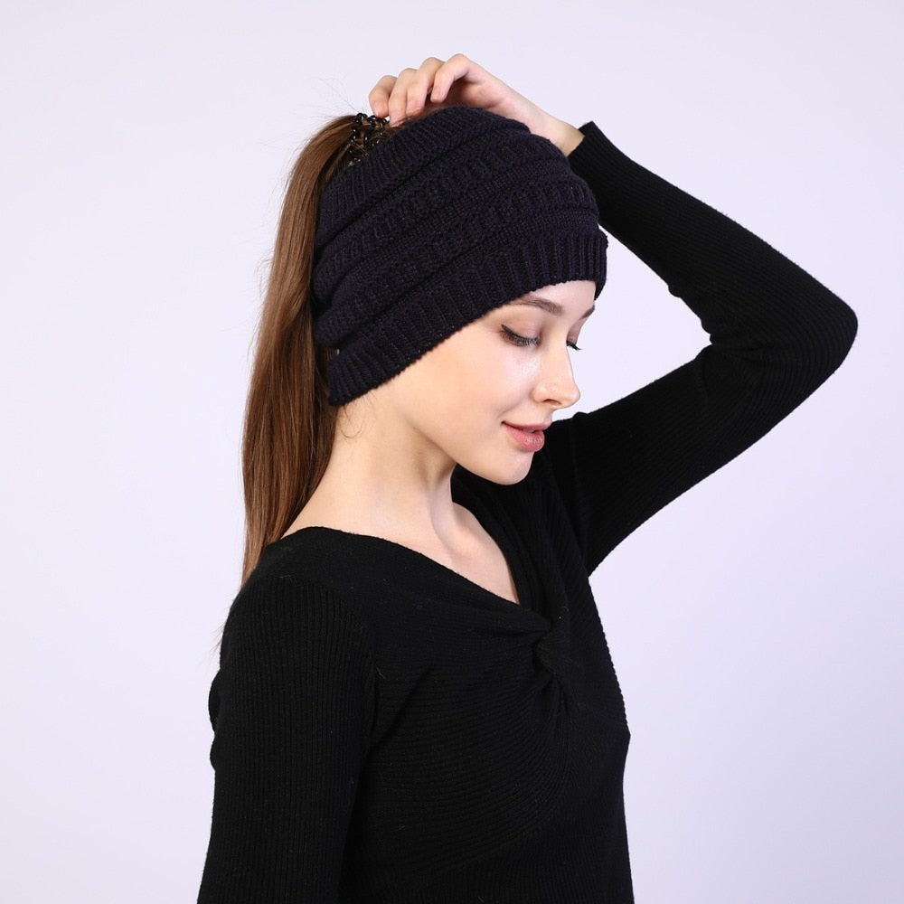 Ponytail Wool Hat