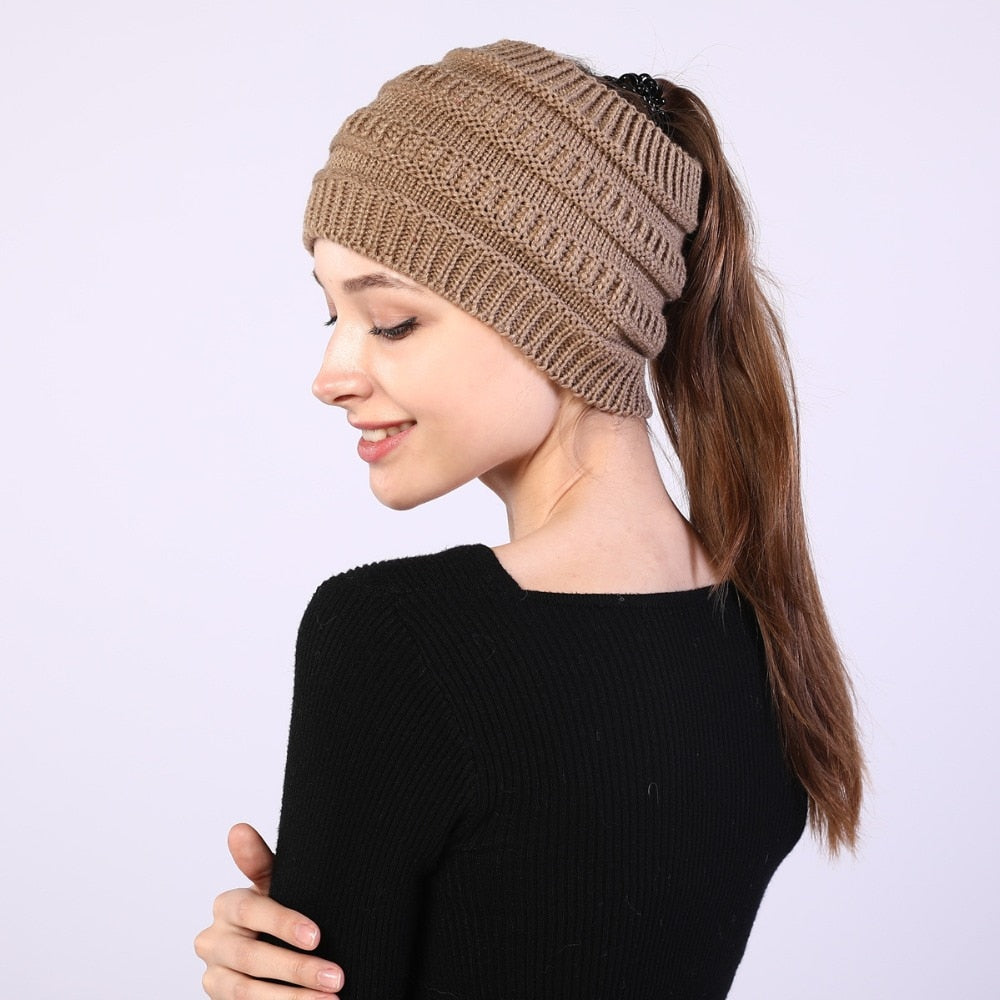 Ponytail Wool Hat