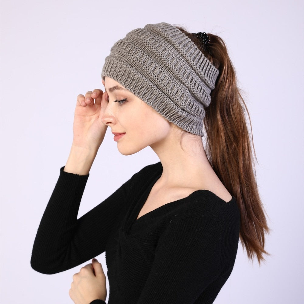 Ponytail Wool Hat