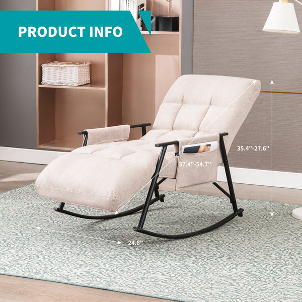 Mjkone Modern Adjustable Rocking Recliner Chair Lazy Lounger