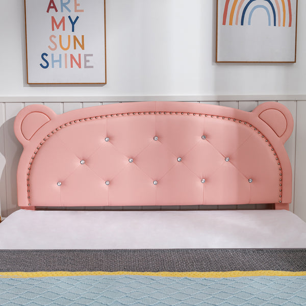 kids bed with bear-shaped headboard