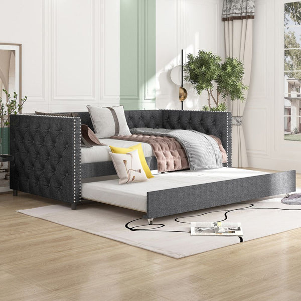 2 In 1 Twin Size Pull Out Day Bed With Trundle