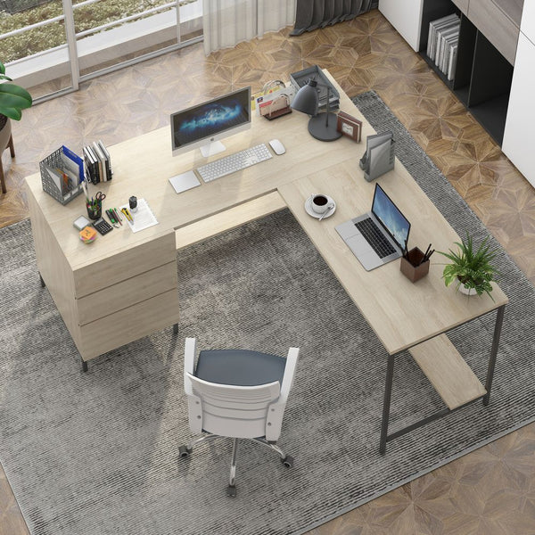 Mjkone 64” L-Shaped Office Computer Desk
