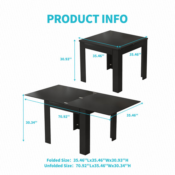 Mjkone Modern Folding Extendable Dining Table